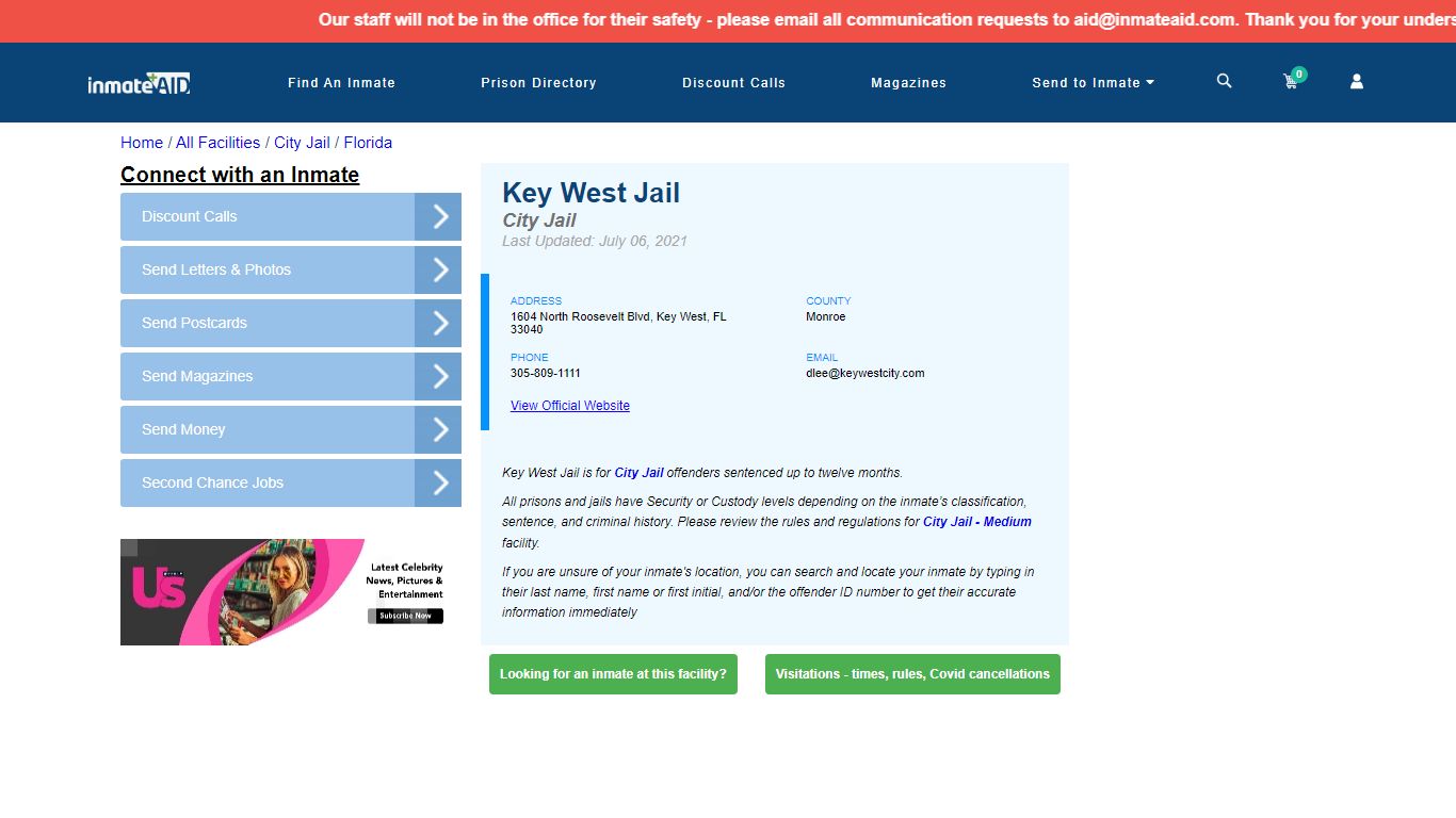 Key West Jail | Inmate Locator